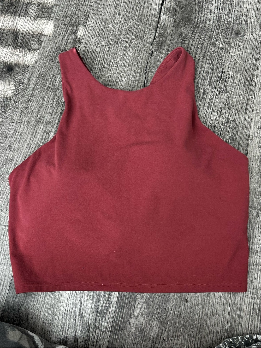 Athleta Burgundy High-Neck Cropped Tank